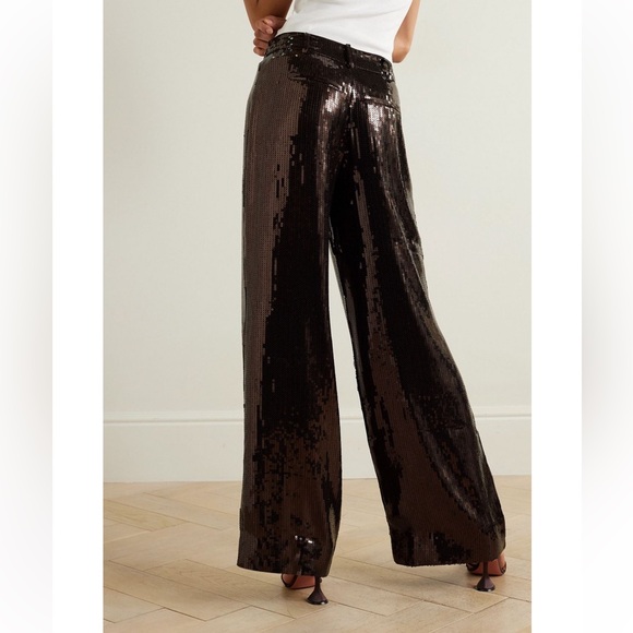 NWT Retrofete SET Tuxedo Blazer Pant Suit Dark Brown Sequin Medium $1100 Retail - Picture 8 of 16